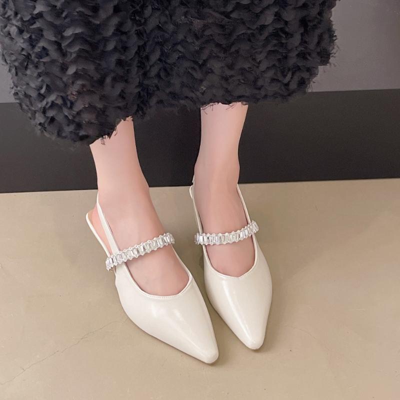 Shoes for Women 2026 New Summer Pointed Toe Stiletto Women's Sandals Buckle Strap Fashion Rhinestone Dress Sandals Women