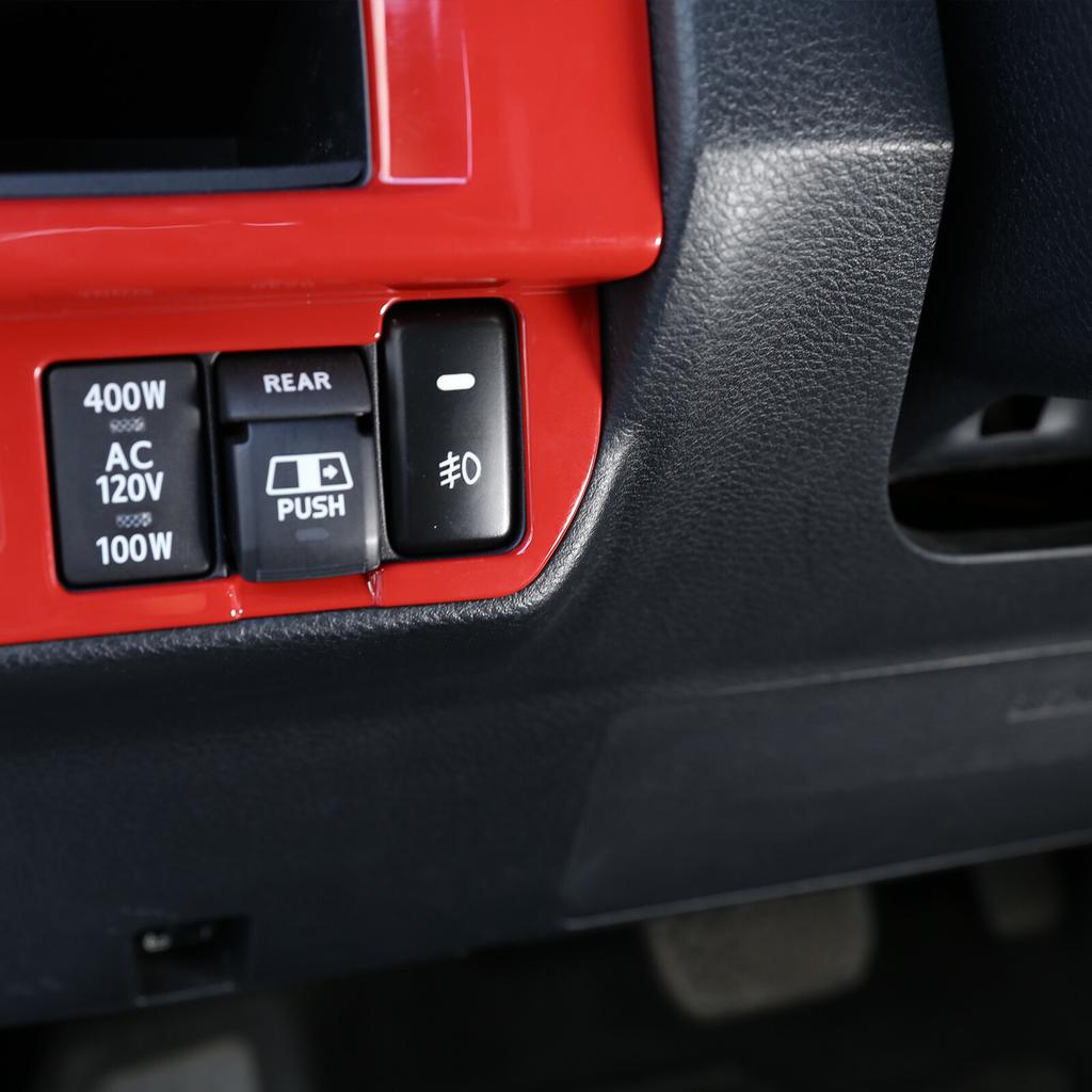 Red Fog Light Switch Button Panel Cover Trim Fit For Toyota Tacoma 2016-