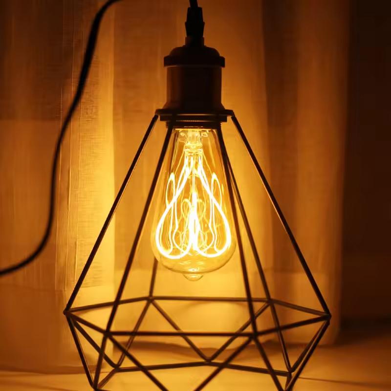 Retro Industrial Ceiling Lampshade Metal Wire Lamp Guard Cage Frame Shade Cover DIY Accessories Decoration Home Restaurant Light