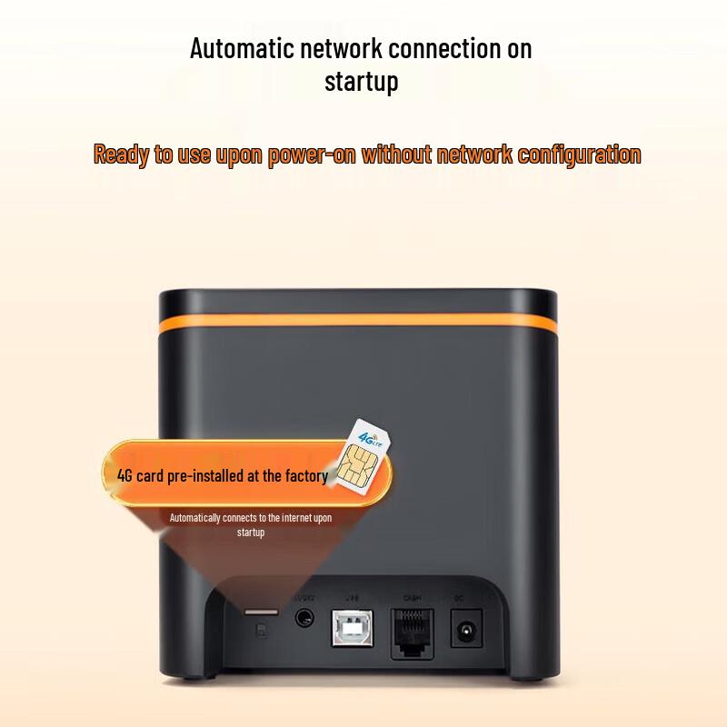 YK 4G/WiFi/Bluetooth Cloud Delivery Printer with 5-Year Free Data