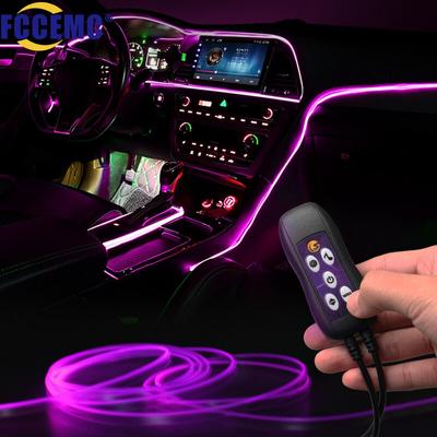 Car Interior Lights Decorative Ambient Lamp 64 Color Multiple Mode Sound Control USB Optical Fiber Neon Atmosphere Light