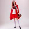 Halloween Fairy Tale Little Red Riding Hood Dress Up Cosplay Costume Red Dress Cape Costume