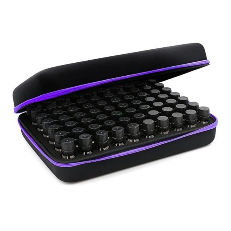 

1PC 70 Bottle 5ML 10ML 15ML Nail Polish Storage Bag Essential Oil Case Essential Oil Storage Organizer Bags Handbag Travel Bag фіолетовий