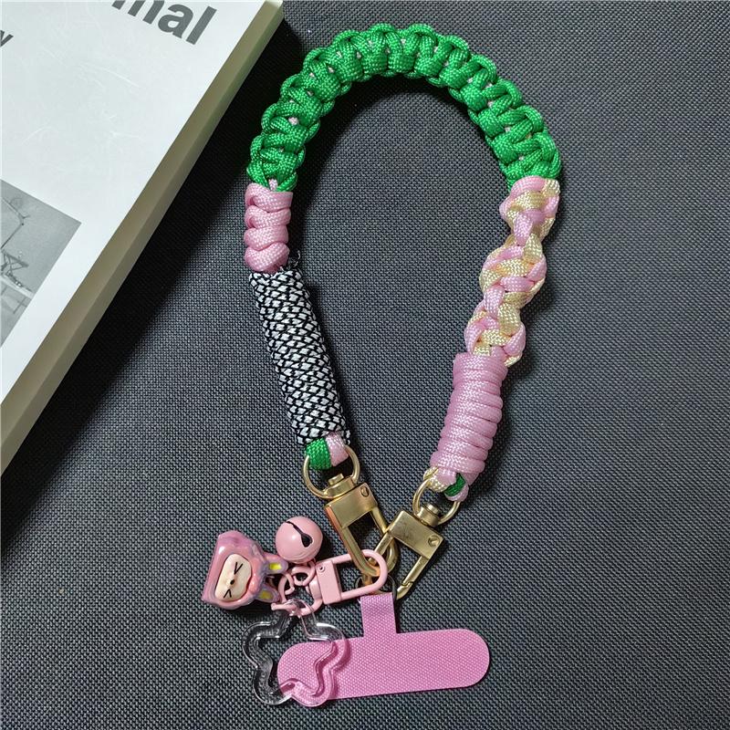 Kurzes koreanisches Handy-Lanyard Hochwertiges Anti-Verlust-Handgelenkband für Kameras Handgeknüpfte Handy-Kette für Taschen Schlüssel Wasserbecher