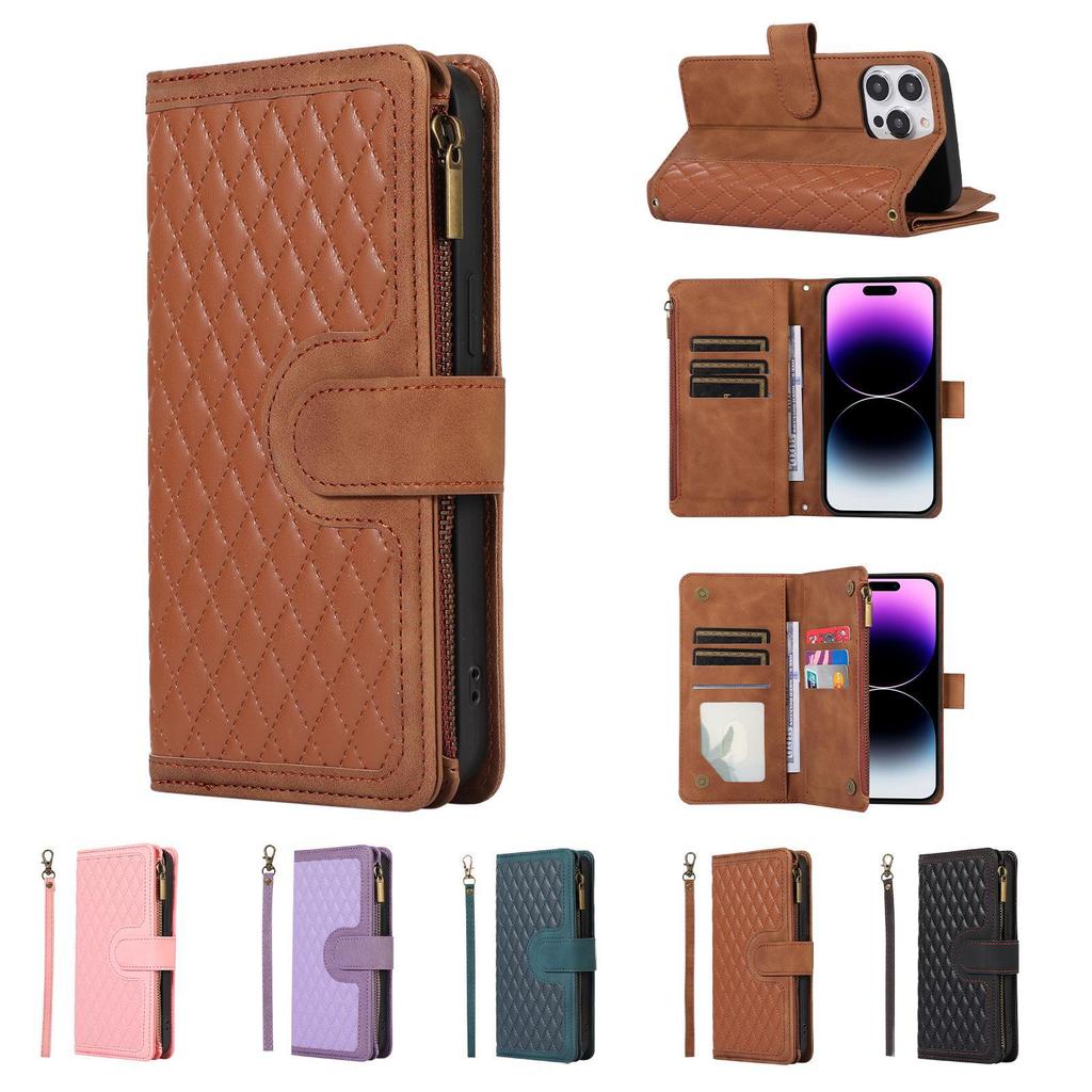 New Stylish Diamond Wallet Case for iPhone 16 - Unisex Design