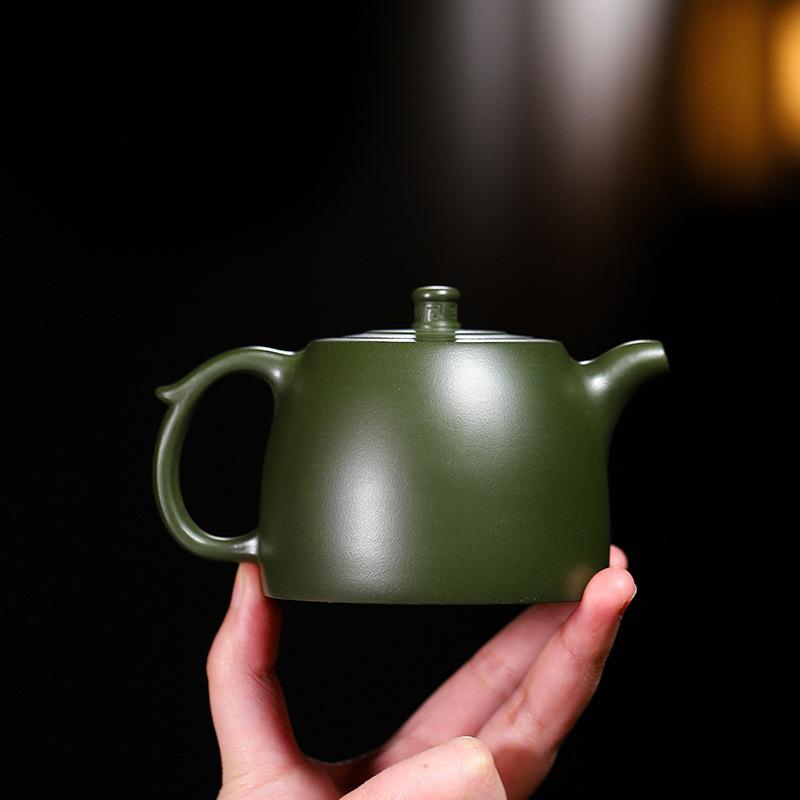 

240ml Creative Yixing Purple Clay Teapots Handmade Pot Raw Ore Emerald Green Mud Kettle Chinese Zisha Tea Set Teaware Decoration