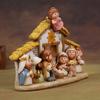 Celebratory Christmas Nativity Set Resin Figurines Nativity Scene with LED Accent Light for Home Office Decoration