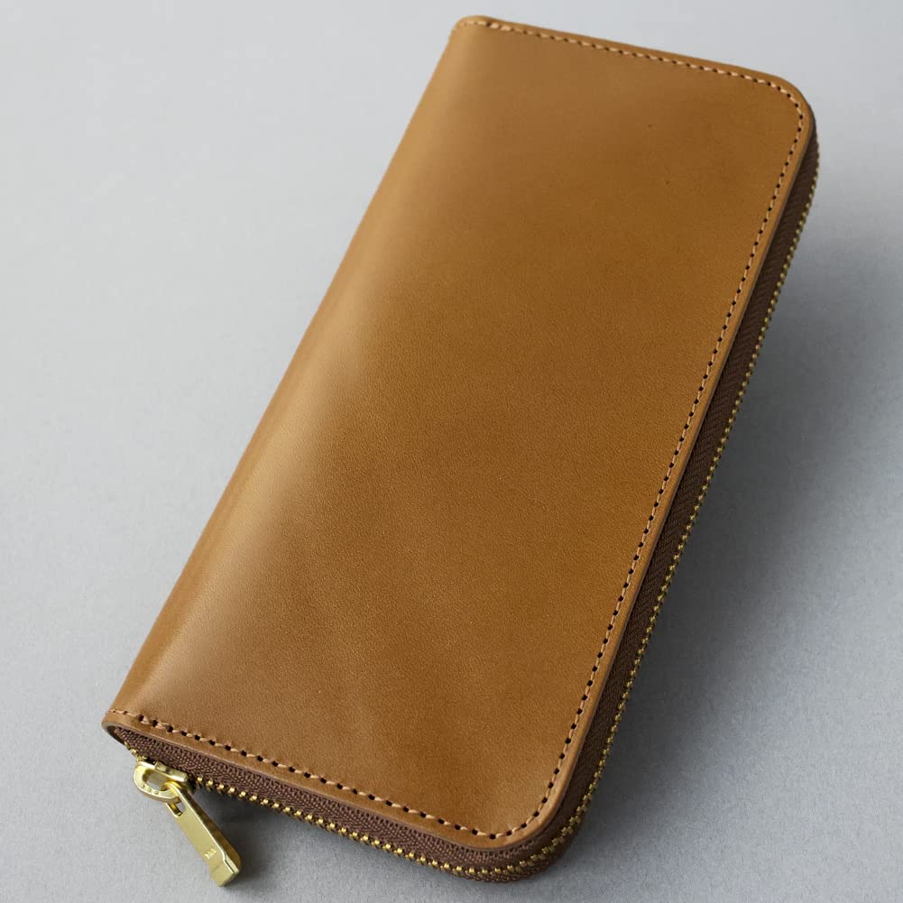 VINCENT CRAFTED Web Made in Japan Tochigi Leather Vono Round Long Passbook Large Genuine Leather Wallet for Men and LIO Exclusive Wallet, Aniline,