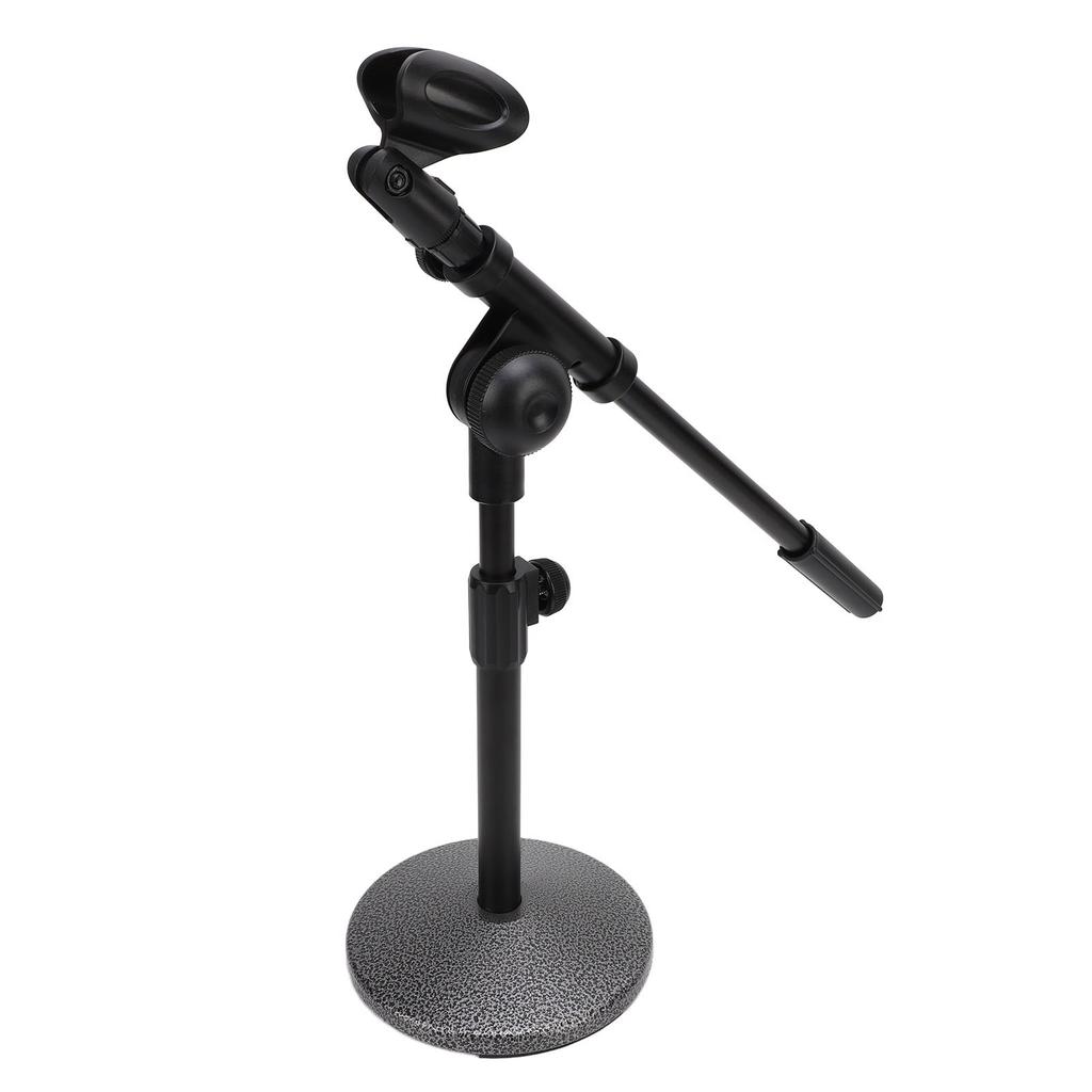 Desk Mic Stand Adjustable Height Angle Weighted Round Base Table Microphone Stand for Meeting
