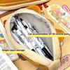 Caramel Cat Plush Pencil Case Large Capacity Kawaii Stationery Bag Pouch Birthday Gift for Kids Girls School Supplies