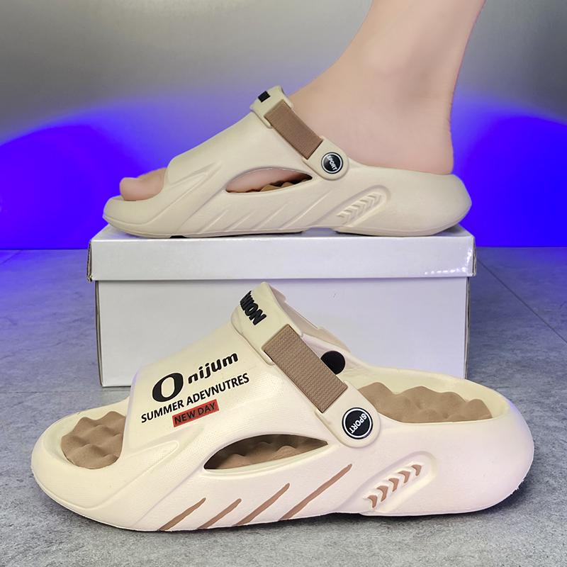 2025 Men's Massage Slippers Indoor Outdoor Sandals Beach Casual Shoes Comfortable Slides Men Women Home Slippers Big Size 46 47