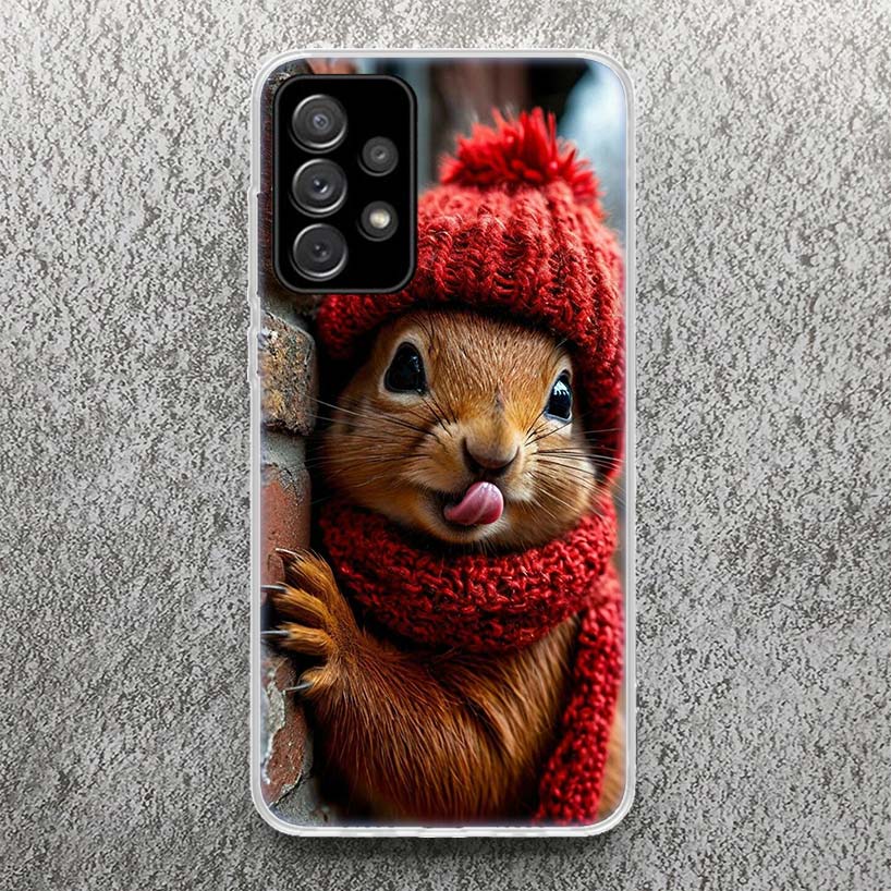 Animal Squirrel Print Soft Case for Samsung Galaxy A52 A51 A50 A42 A32 A22 A12 Phone Shell A41 A31 A21S 71 A30S A20S A10S A40 A3