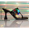 New Women's Gemstone Sexy and Wine Glasses and Luxury Square-toed High-heeled Sandals for Women's Slippers Zapatos Mujer