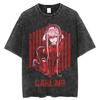 Zero Two Darling In The Franxx Vintage Acid Washed Anime T-Shirt Vaporwave Aesthetic Black Oversized Unisex Streetwear Fan Tee