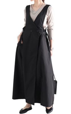 Gold Japan Plus Size Jumper Long Long Jumper Size Black Women's Dress, Skirt, Dress, Sleeves, Skirt, Nw-22030, 4L,