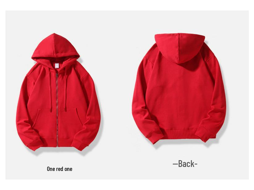 Unisex Volný Střih 380g Těžká Froté Mikina Cardigan s Možností Potisku Loga