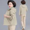 2026 New Style Women's Short Windbreaker for Mom and Grandma - Plus Size Spring and Autumn Jacket