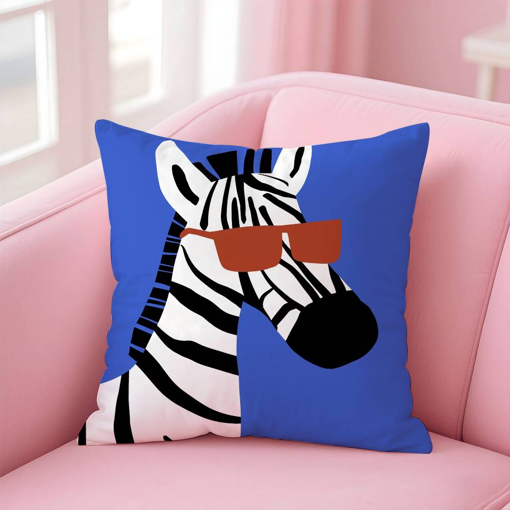 Cartoon Animal Pillow Case Pattern Printing Pillowcase Living Room Sofa Cushion Cover Bedroom Room Decor