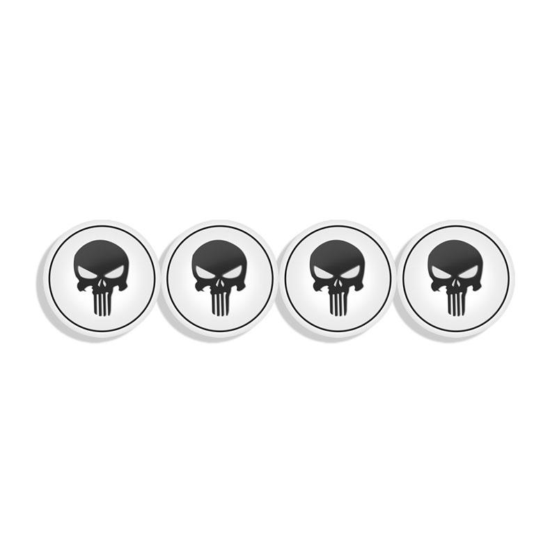 Car Decor 4pcs 56mm Skull Logo Car Wheel Center Hub Cap Aluminium Sticker For Universal Cars Styling Accessories