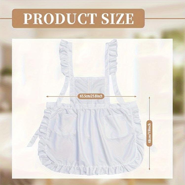 Retro Kitchen Cooking Apron for Women Baking Apron Adjustable Ruffle Maid Apron Maid Costume Fancy Dress Cosplay Costume