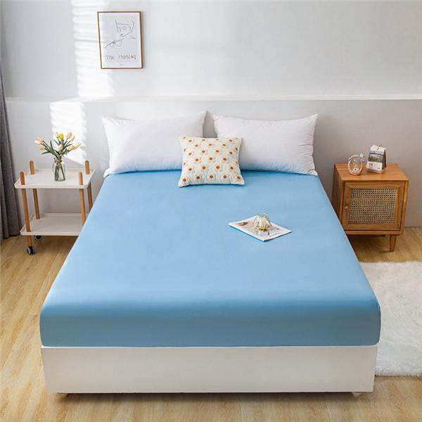 100% bumbac cearșaf de pat moale și groasă Husă de saltea Lenjerie de pat reglabilă Husă de protecție Husă de cuvertură de pat de culoare solidă Fără pernă