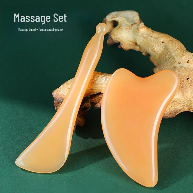Resin Ox Horn Massage Board for Facial Acupoints and Meridian Scraping