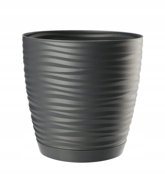 Anthracite Flowerpot with Saucer 265x245cm Plastic