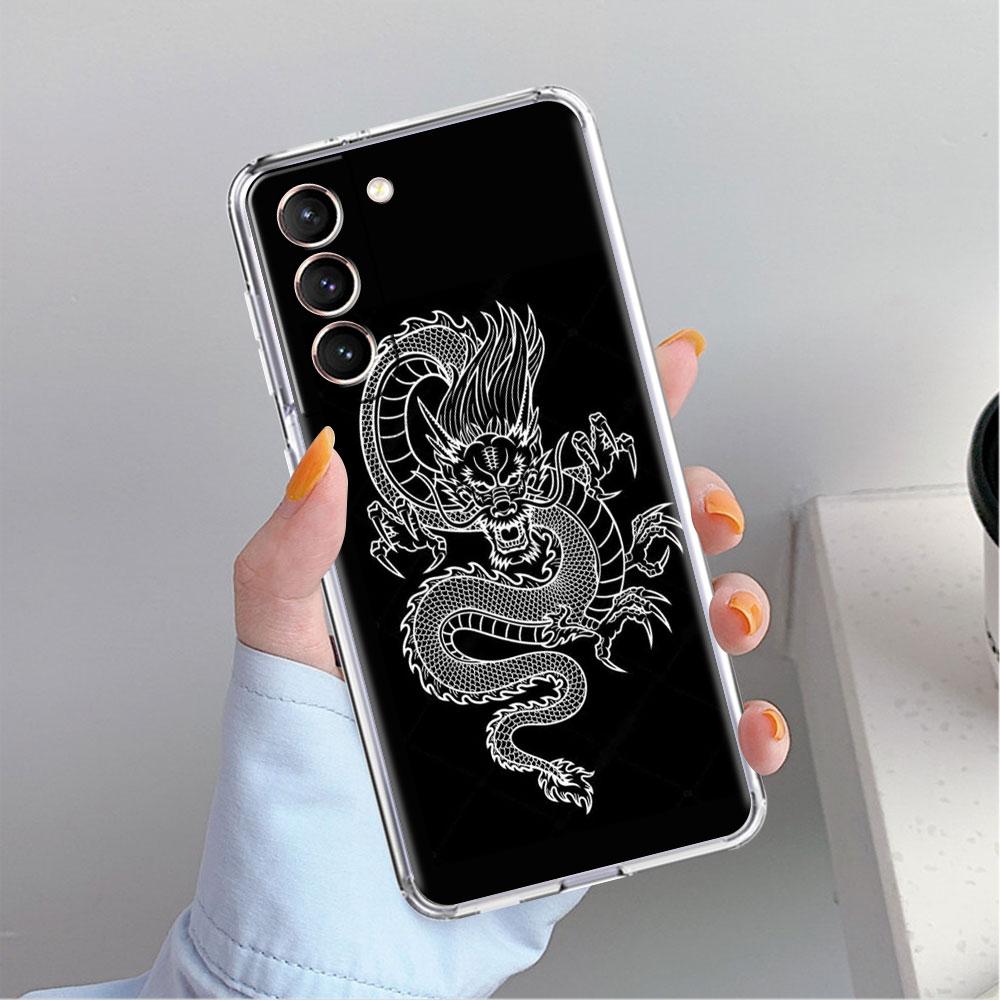Dragon Animal Clear Case For Samsung Galaxy S22 S20 FE S21 S10 S9 Plus Note 20 Ultra 10 Lite Soft TPU Phone Shell