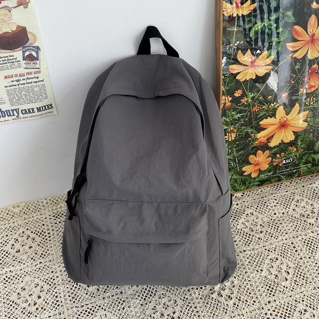Japanese solid color schoolbag male college student versatile simple travel backpack female high school student large capacity computer backpack