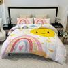 3PC Sun Rainbow Duvet Cover Comfortable Bedding Large/Large Size Complete Digital Printing Available All Seasons No Filler/Core