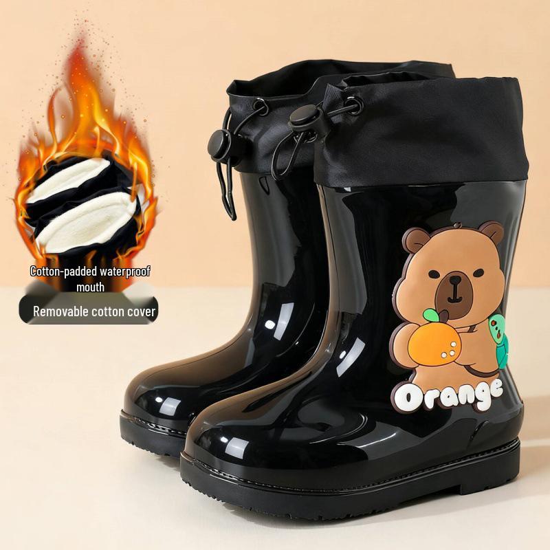Capybara Kinder Gummistiefel, rutschfest, warm, mit weichen Sohlen