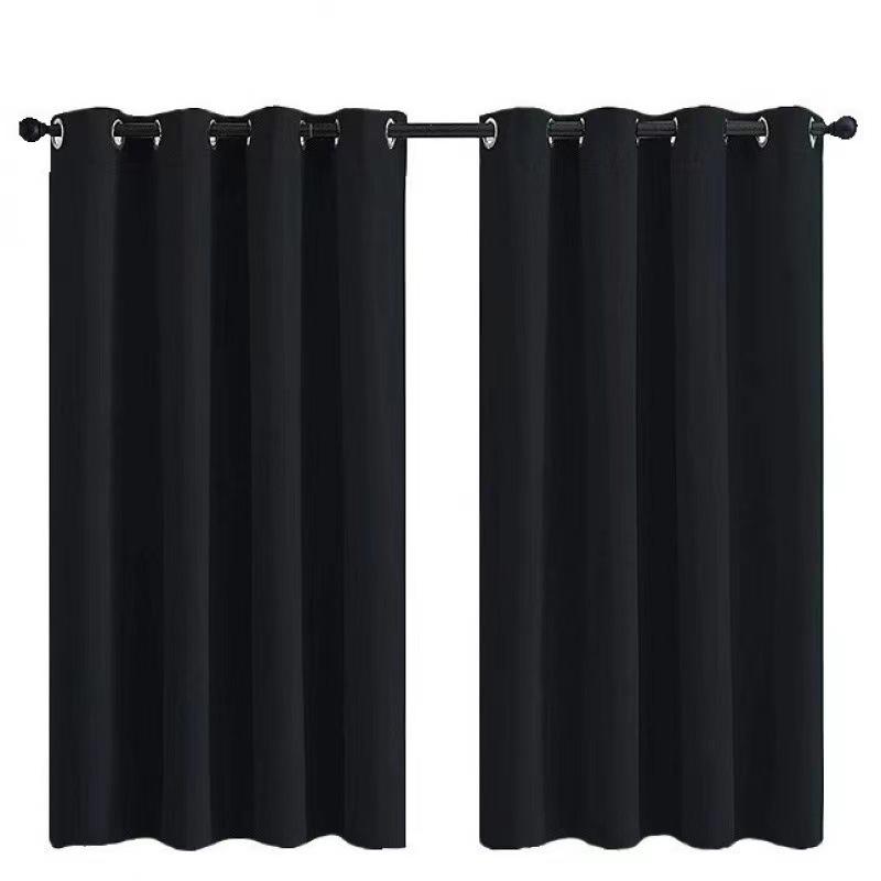 Curtain Solid Color Blackout High-Precision Bedroom Sunscreen Finished Curtain Cloth