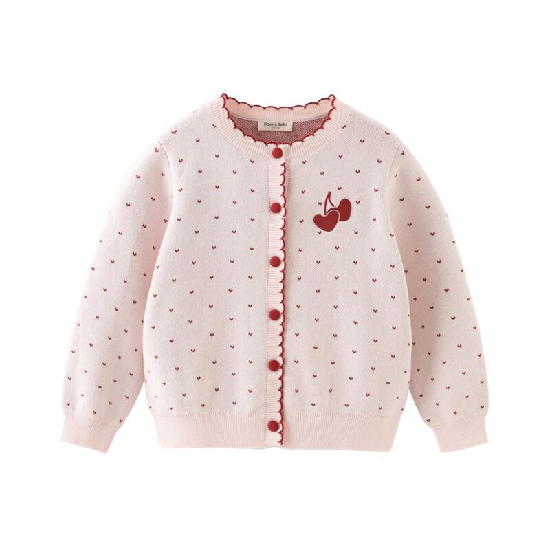 DAVE&BELLA Girls' Anti-Static Cotton Knitted Cardigan Sweater
