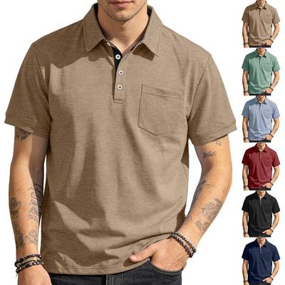 Tricouri Polo Bărbați Bumbac Mânecă Scurtă Casual Summer Fit Tricouri cu Guler Tricou Golf cu Buzunar Tricouri pentru Bărbați Elimină Umiditatea Topuri cu Nasturi
