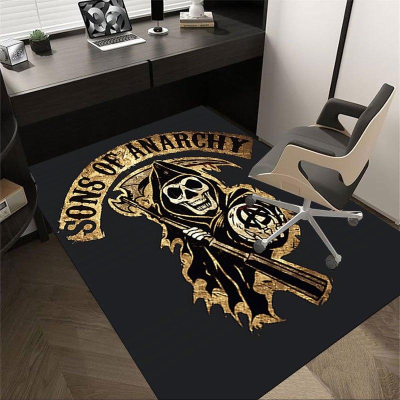 

1pc Sons of Anarchy themed Office Carpet Chair Mats - durable polyester rug for home theater, office, dorm room decor - tA71 60cm by 90cm
