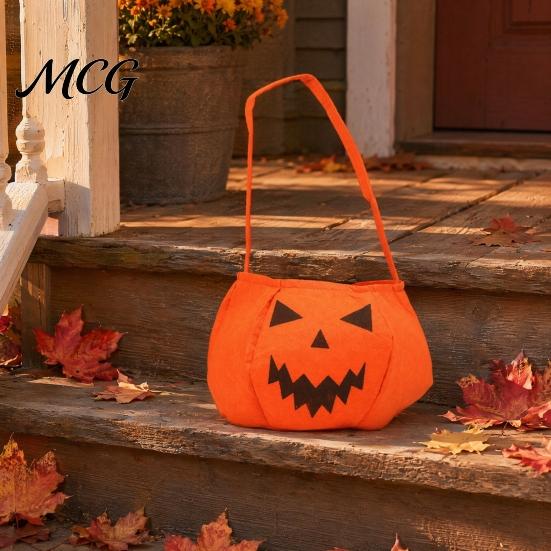 Große Kapazität Süßigkeitentasche Halloween Kürbis für Kinder, Kleiner Süßes oder Saures Eimer, Oder Tragetasche Weiches Gesichts Korb mit Griff Party Dekoration Kinderfreundlich