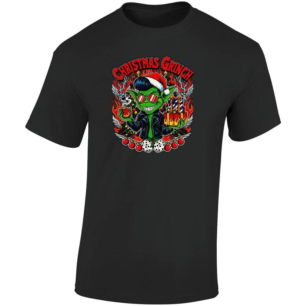 

Retro Vintage Funny Rockabilly Xmas Tee Christmas Grinch T-shirt Kustom Kulture 2XL