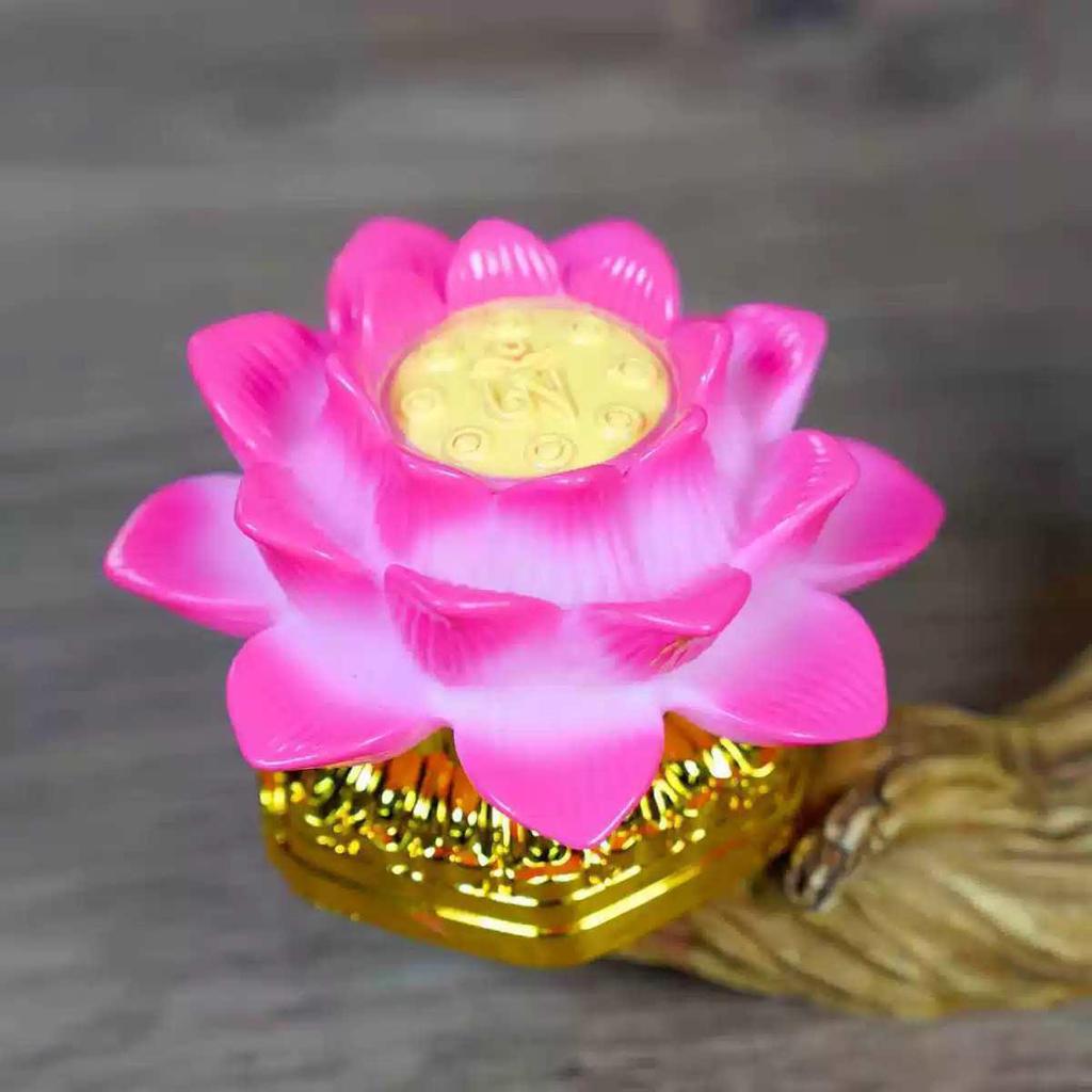 Seven-Color LED Lotus Lamp: Dual-Power Buddha Offering Light with Everlasting Seven Stars Illumination