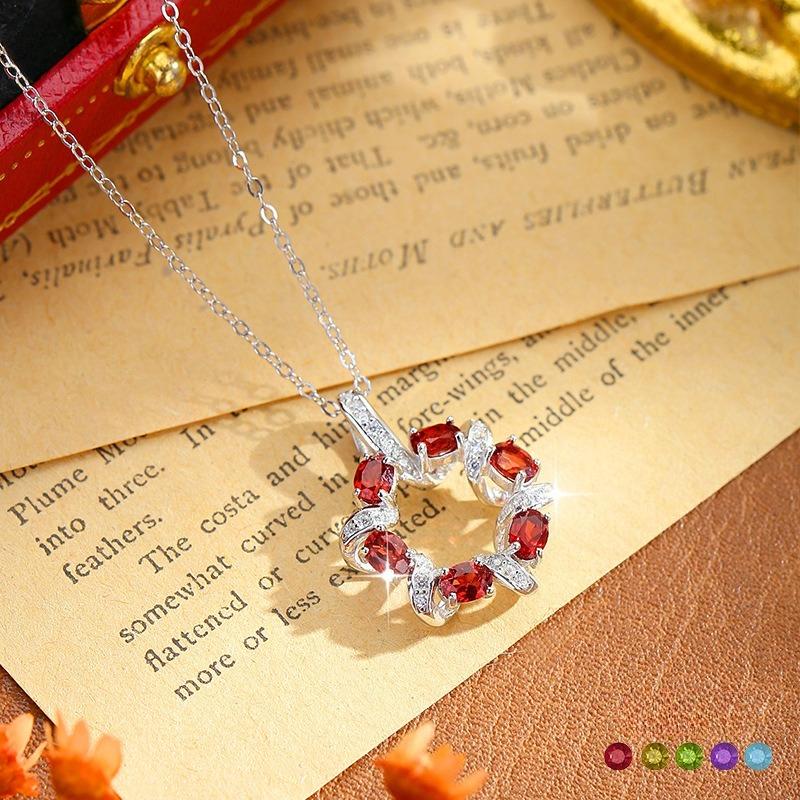S925 Silver Non-fading Garland Clavicle Chain Natural Crystal Pendant Advanced Design Fashion Elegant Necklace For Women Fine Jewelry