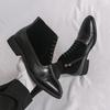 Retro Men Business Chelsea Boots Black Brown European American Casual Lace-up Office Business Formal High-top Leather Boots Men