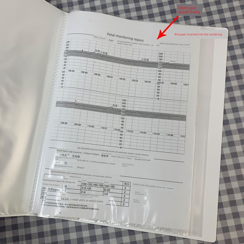 Cartoon A4 Info Booklet Cute Large Capacity Student Test Paper Storage Family Files Baby Pregnancy Inspection Folder