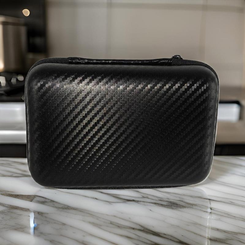 EVA Bag with Mesh Pocket Handheld Game Console Black Carrying Case Scratchproof Case Shockproof Storage Box for RG34XX