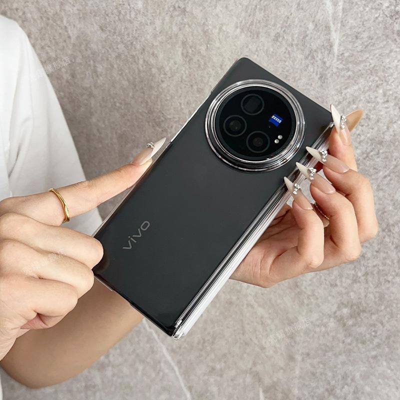 Applicable To Vivoxfold1 Mobile Phone Case Central Axis  XFold1pro Transparent Magnetic Anti-drop Hard Case for Men and Women