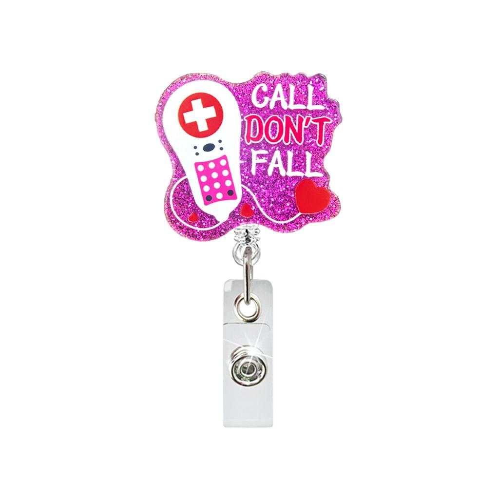 Glitter Acrylic Id Holder Vibrant Retractable Badge Reel Alligator Clip Badge Holder Inspirational Nurse Badge Reel For Nurse