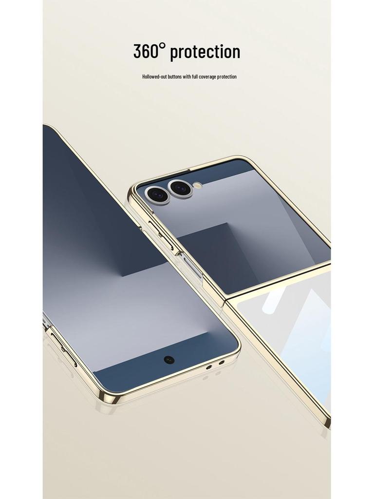 Samsung Z Flip7/6/5 Galvanisiert Transparente Faltbares Handyhülle - PC Hartschale Anti-Drop Schutzhülle