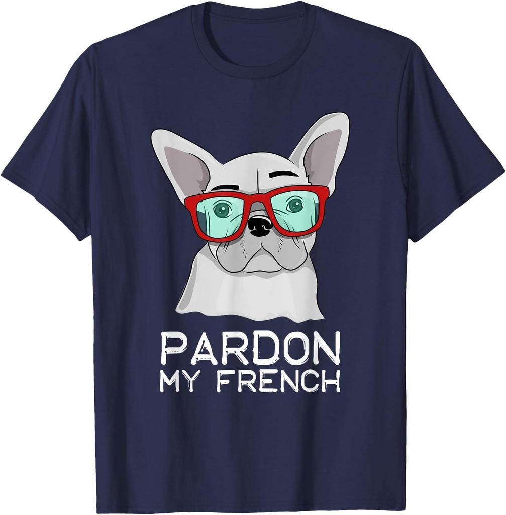 Pardon My French Bulldog White Frenchie Dog T-shirt for Men Women Kids