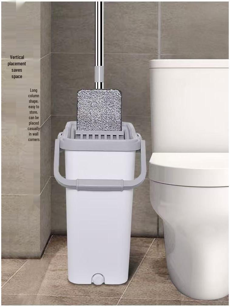 Lazy Hands-Free Dual-Purpose Flat Mop for Dry and Wet Cleaning