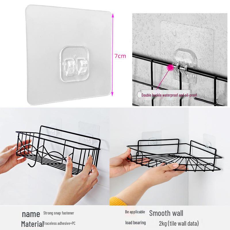 Claw Buckle No-Trace Adhesive Hook for Kitchen & Bathroom - Strong, Transparent, Punch-Free Storage Solution