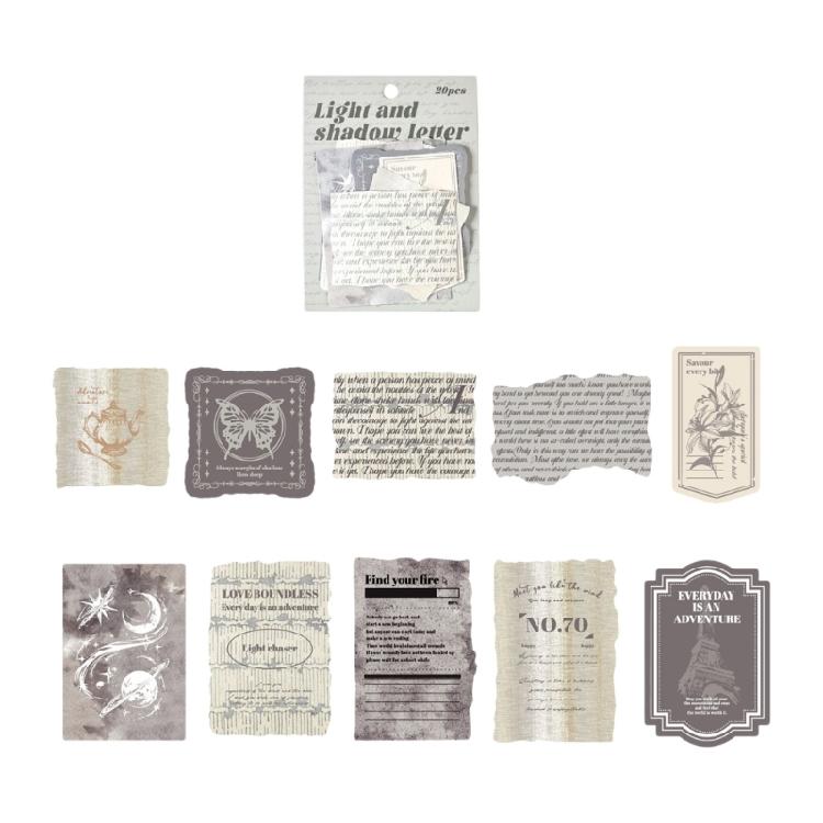 20 fournitures de loisirs créatifs en papier résistant à la décoloration, avec autocollants au design rétro, pour le scrapbooking et les projets de journal créatif