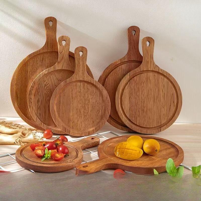 Ebony Wood Steak Tray Rectangular Sushi Board Anti Mold for Western Restaurant Pizza Shop